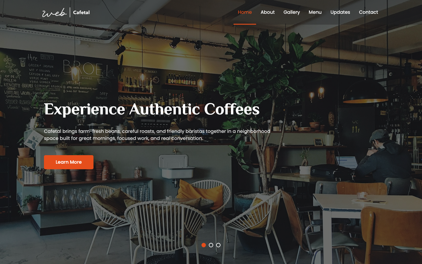 Cafes & Bakeries Landing Page 1 preview