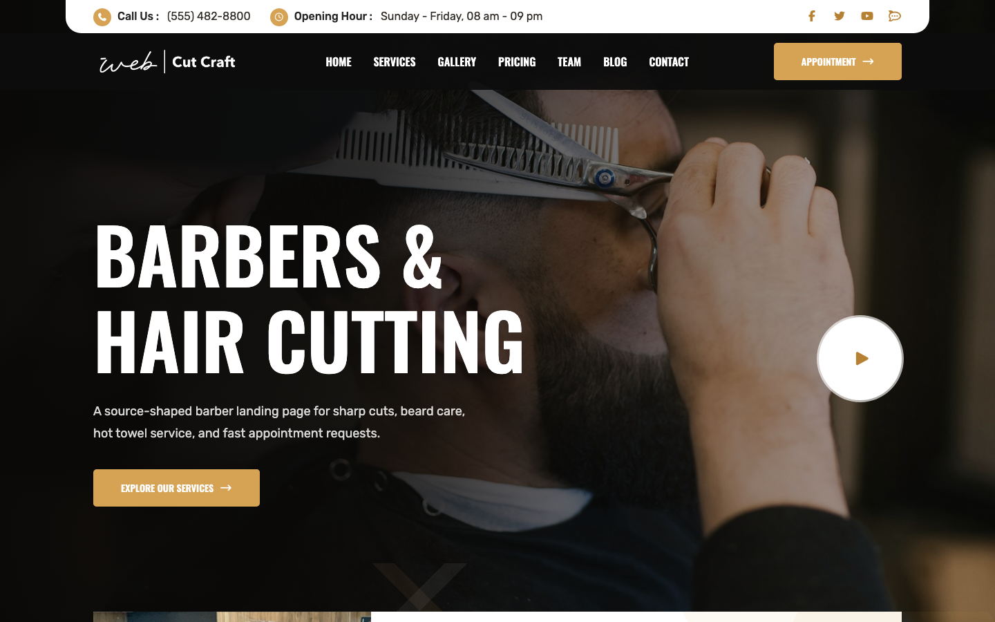 Salons & Barbers Landing Page 1 preview