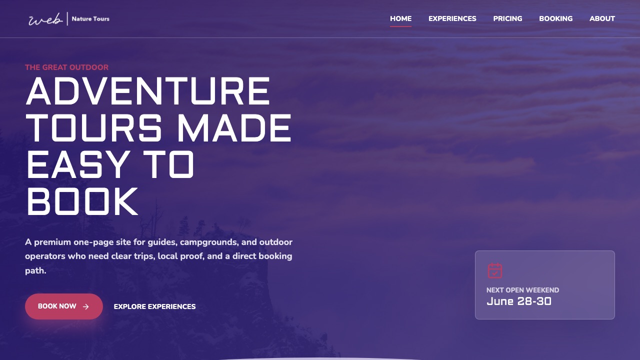 Camping Landing Page 1 preview