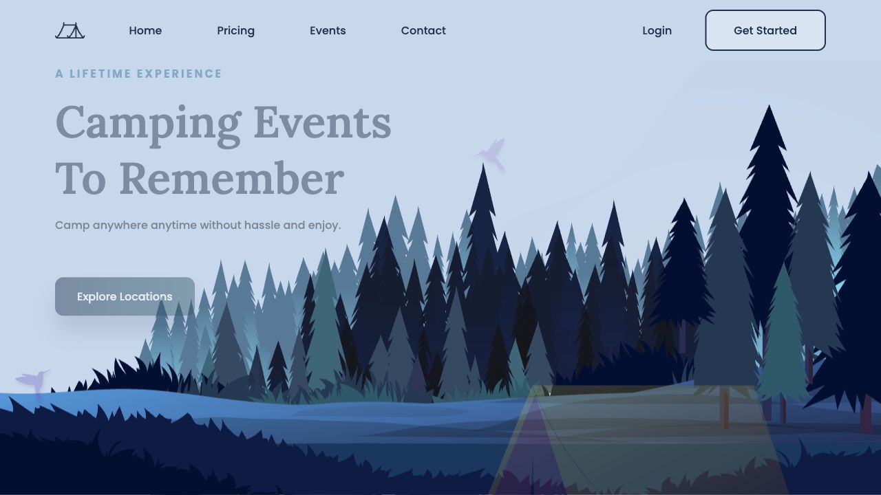 Camping & Outdoor Adventures website template preview