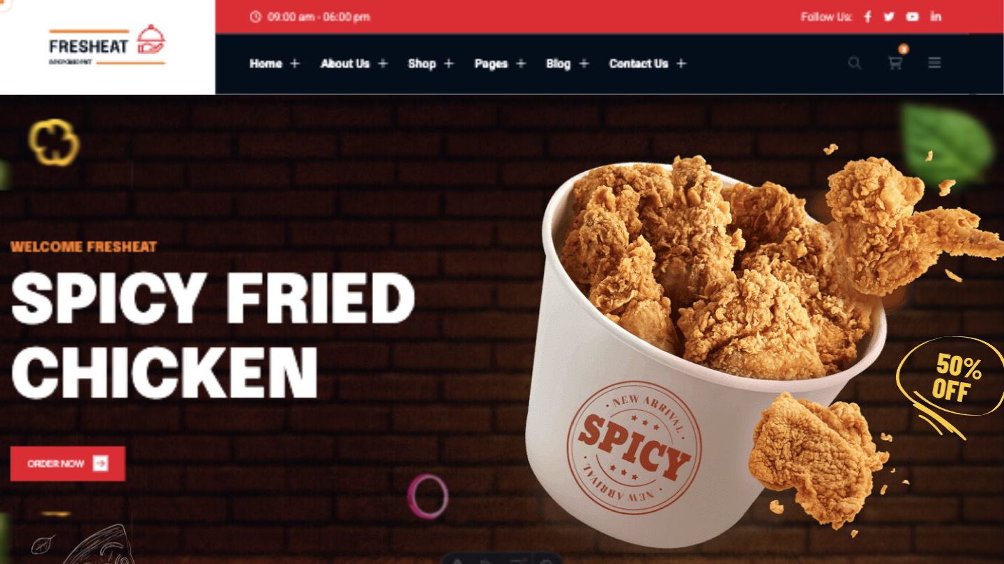 Fresheat Restaurant website preview