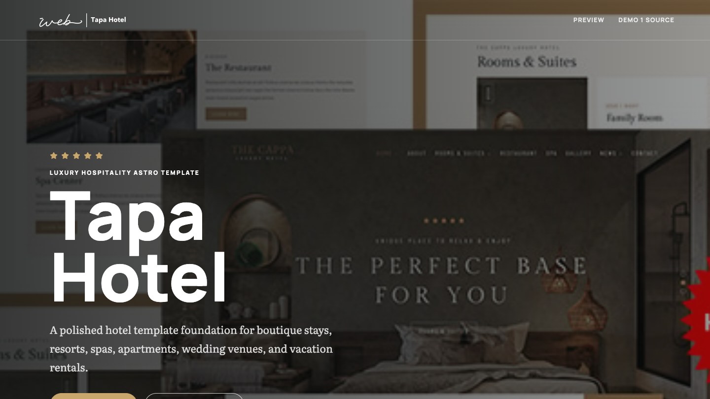 Hotels & Hospitality website template preview