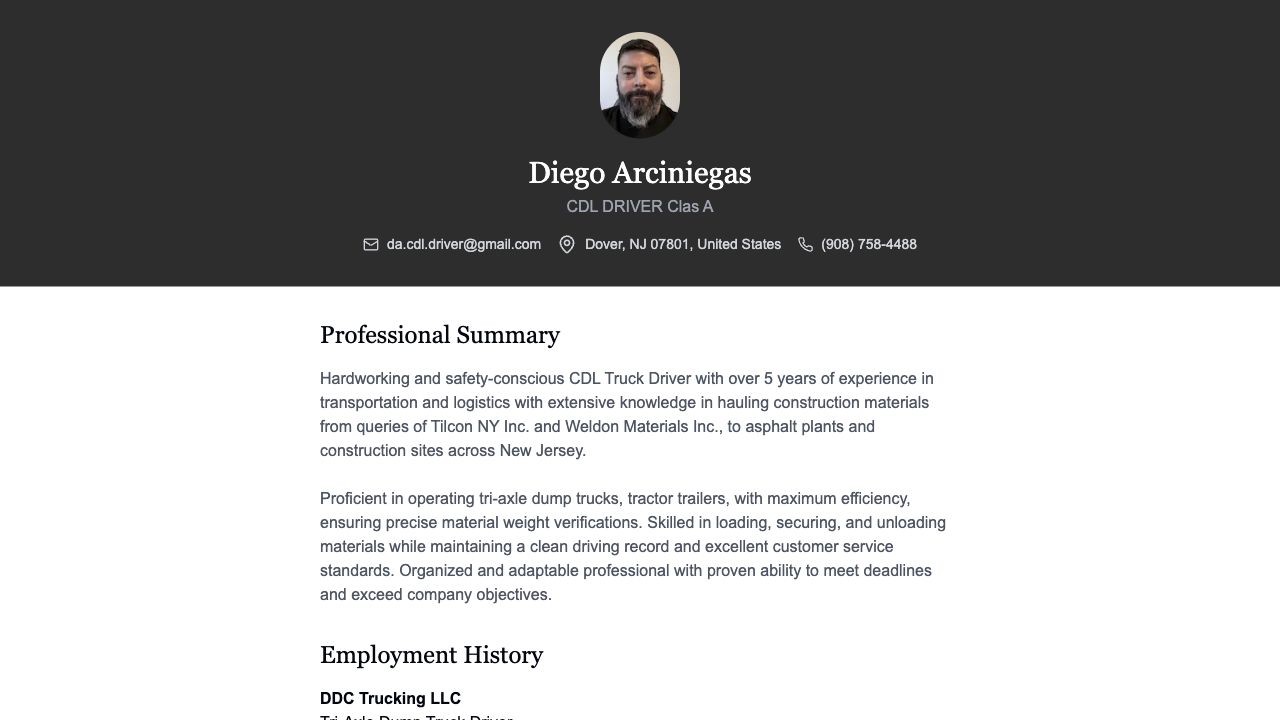 Resumes & Personal Brands website template preview